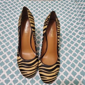 J. McLaughlin Mila Zebra Calf hair Block Heeled Pumps